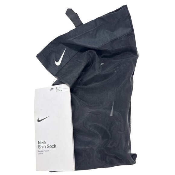 Nike Shin Sock Sleeves Youth Unisex L/XL Black Football Soccer Protective Gear - Picture 2 of 5